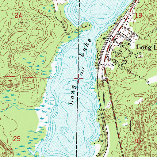 Topographic Map of Long Lake, WI