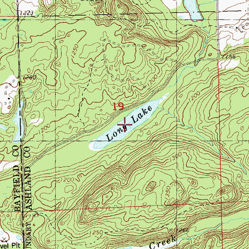 Topographic Map of Long Lake, WI