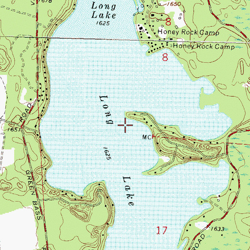 Topographic Map of Long Lake, WI