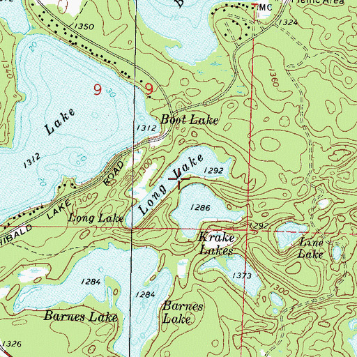 Topographic Map of Long Lake, WI