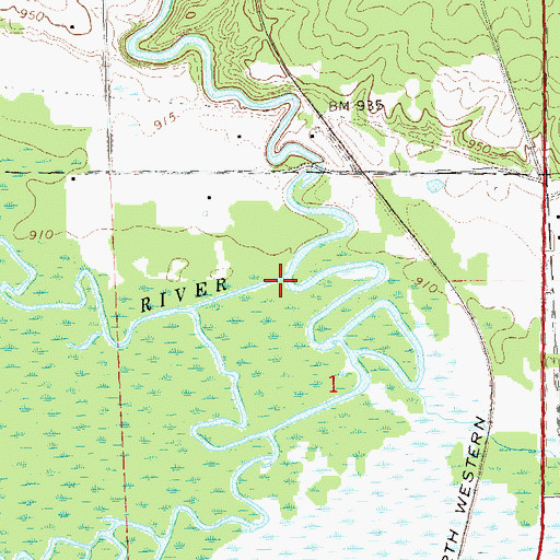 Topographic Map of Long Lake Branch, WI