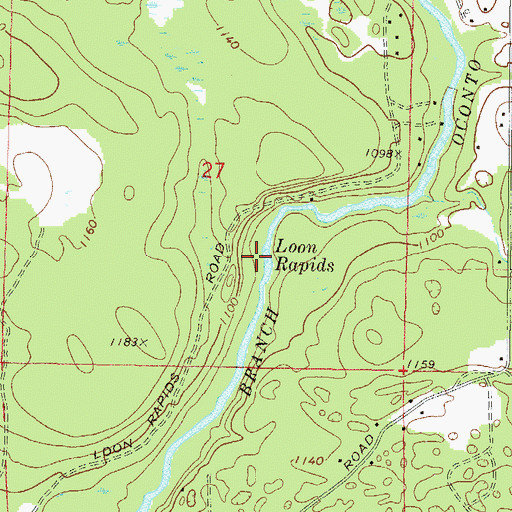 Topographic Map of Loon Rapids, WI