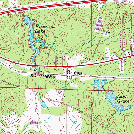 Topographic Map of Grimes, AL