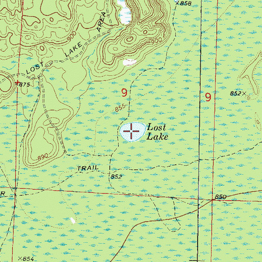 Topographic Map of Lost Lake, WI
