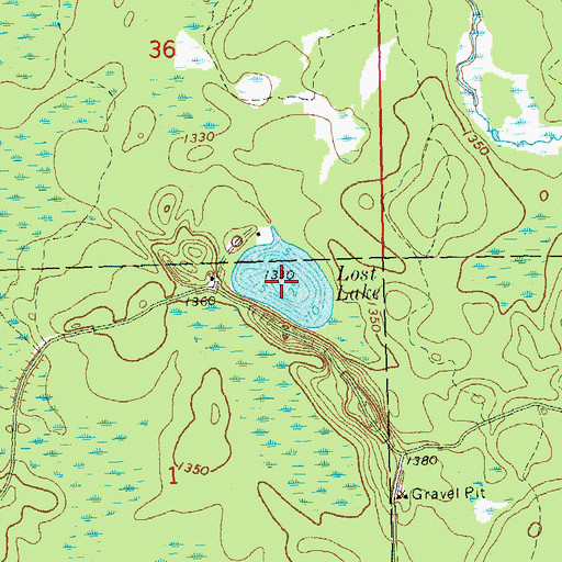 Topographic Map of Lost Lake, WI