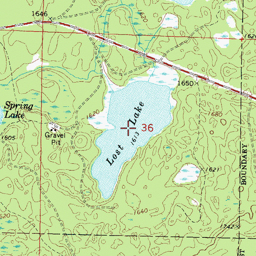 Topographic Map of Lost Lake, WI