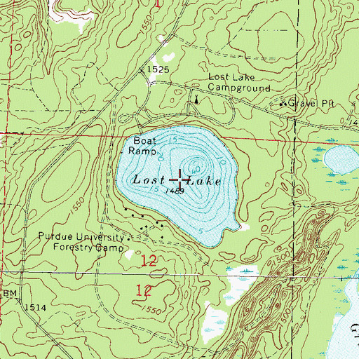 Topographic Map of Lost Lake, WI