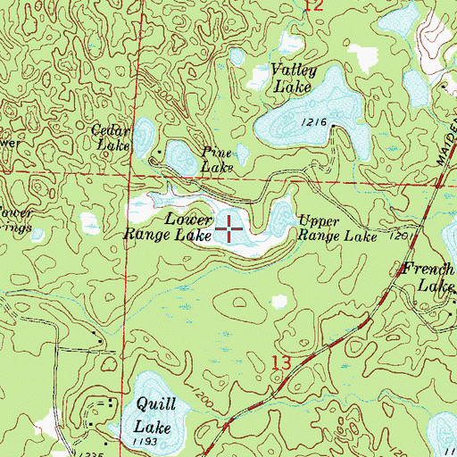 Topographic Map of Lower Range Lake, WI