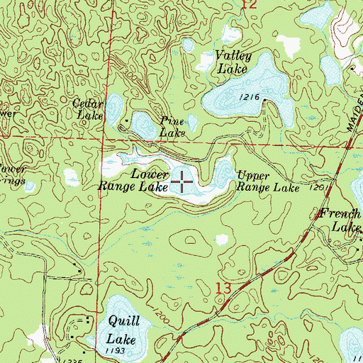 Topographic Map of Lower Range Lake, WI