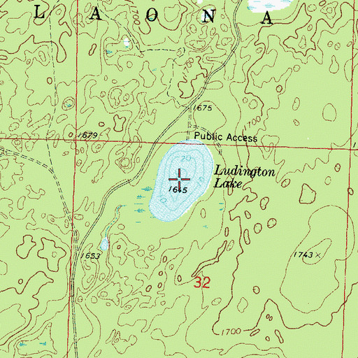 Topographic Map of Ludington Lake, WI