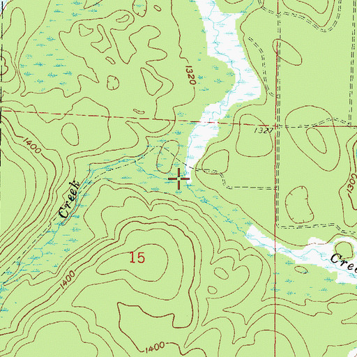 Topographic Map of Lund Creek, WI