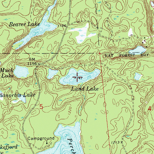 Topographic Map of Lund Lake, WI
