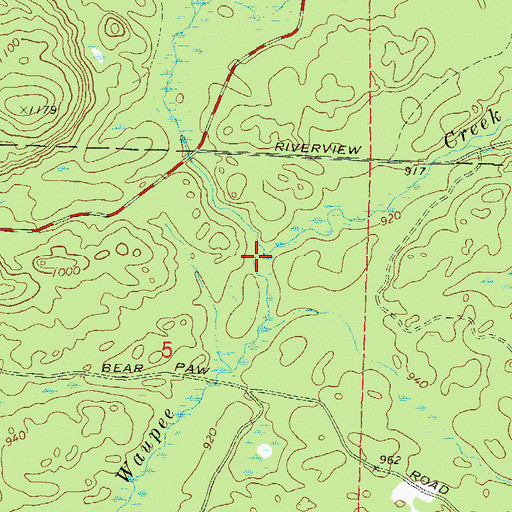 Topographic Map of Macauley Creek, WI