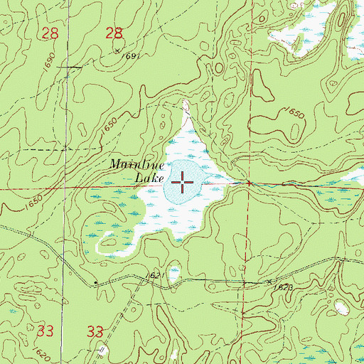 Topographic Map of Mainline Lake, WI