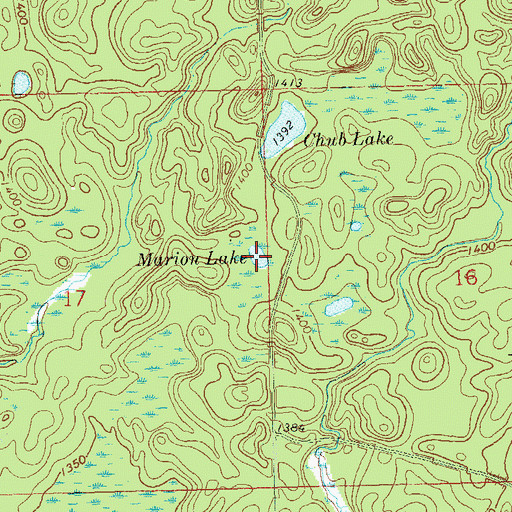 Topographic Map of Marion Lake, WI