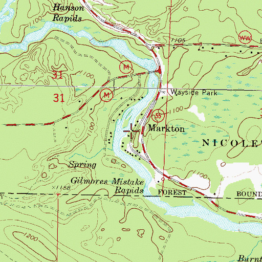Topographic Map of Markton, WI