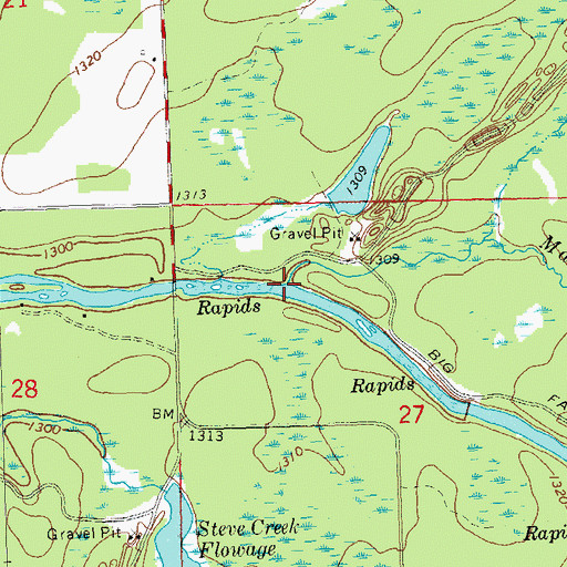 Topographic Map of Marsh Creek, WI