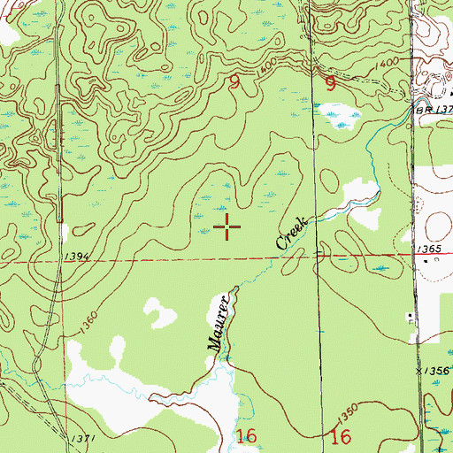 Topographic Map of Maurer Creek, WI