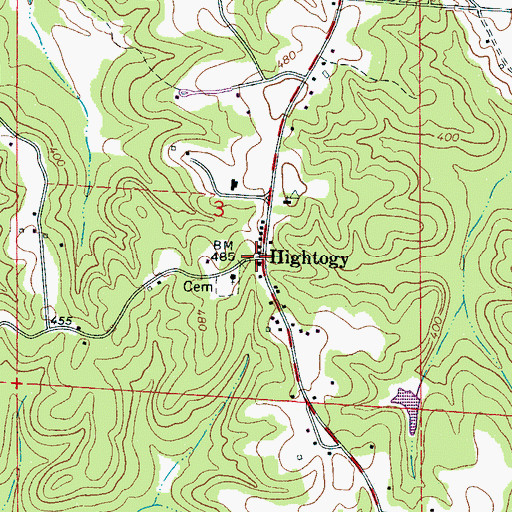 Topographic Map of Hightogy, AL