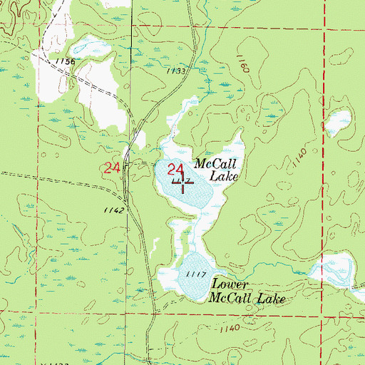 Topographic Map of McCall Lake, WI
