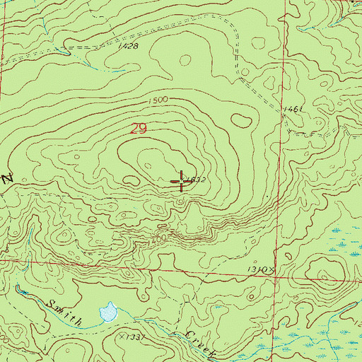 Topographic Map of McCaslin Mountain, WI