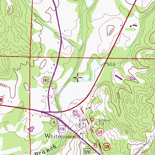 Topographic Map of Hobson Creek, AL