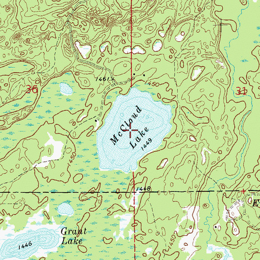 Topographic Map of McCloud Lake, WI