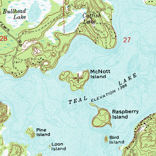 Topographic Map of McNott Island, WI