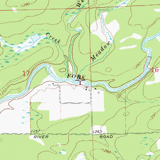 Topographic Map of Meadow Creek, WI