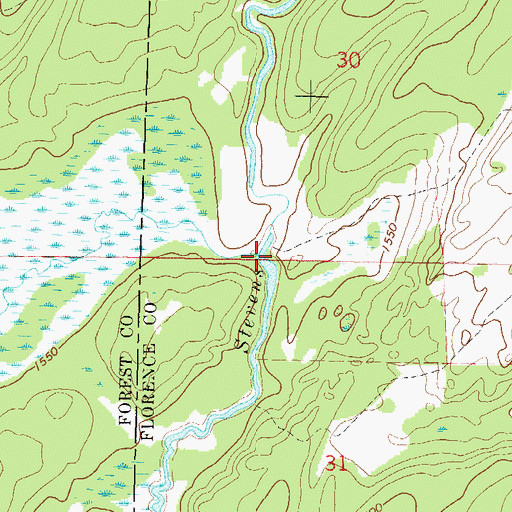 Topographic Map of Meadowbrook Creek, WI