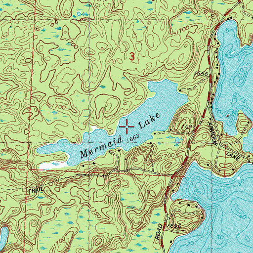 Topographic Map of Mermaid Lake, WI