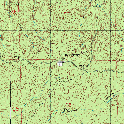Topographic Map of Holly Springs Baptist Church, AL