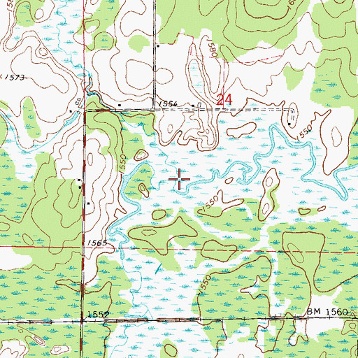 Topographic Map of Middle Branch Peshtigo River, WI