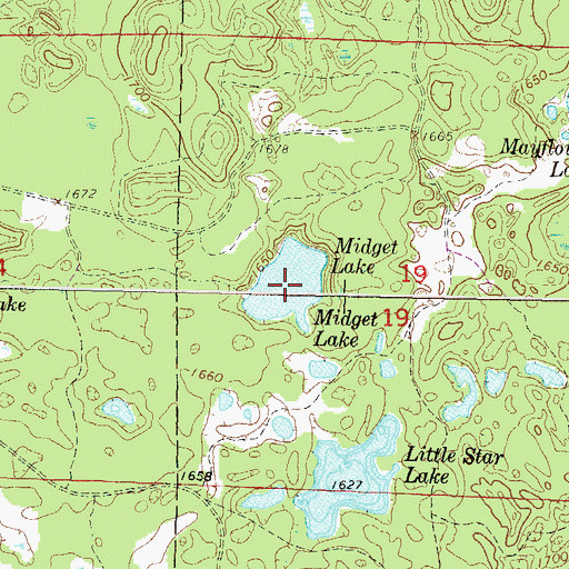 Topographic Map of Midget Lake, WI