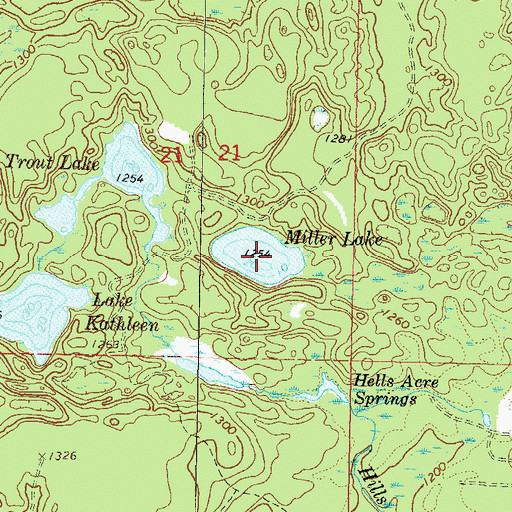 Topographic Map of Miller Lake, WI