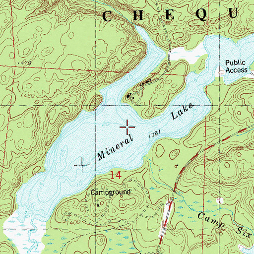 Topographic Map of Mineral Lake, WI