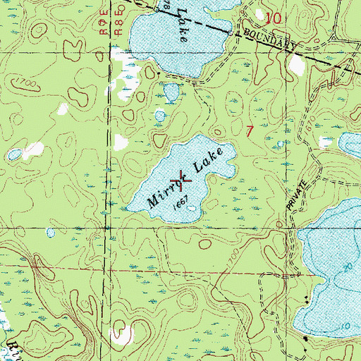 Topographic Map of Mirror Lake, WI
