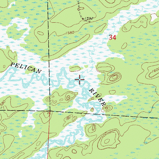 Topographic Map of Monico Creek, WI