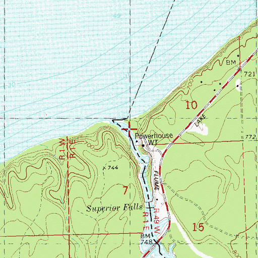 Topographic Map of Montreal River, WI