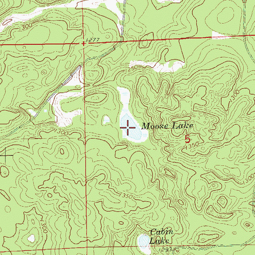 Topographic Map of Moose Lake, WI