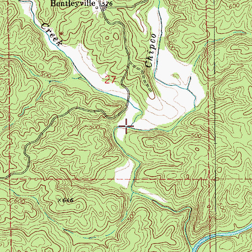 Topographic Map of Jack Creek, AL