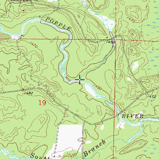 Topographic Map of Morgan Creek, WI