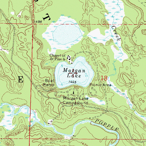 Topographic Map of Morgan Lake, WI