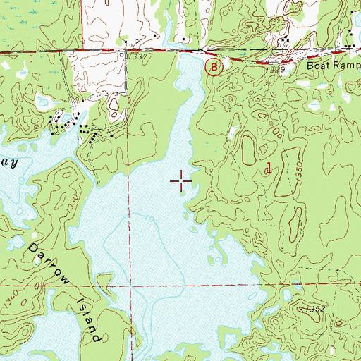 Topographic Map of Moss Creek, WI