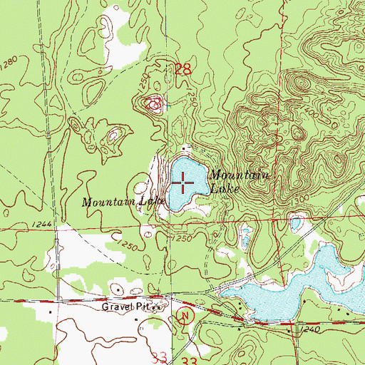 Topographic Map of Mountain Lake, WI