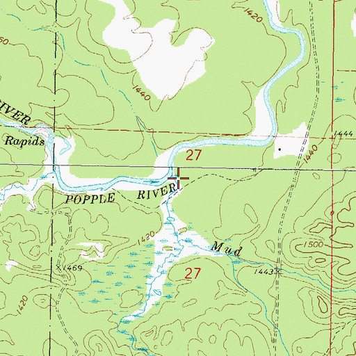 Topographic Map of Mud Creek, WI