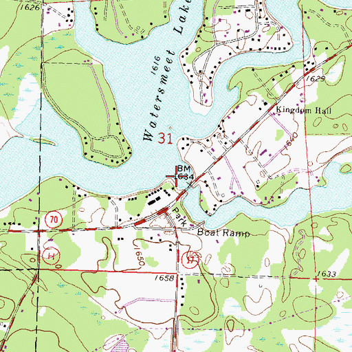 Topographic Map of Mud Creek, WI