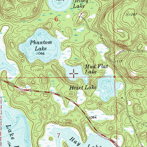 Topographic Map of Mud Flat Lake, WI