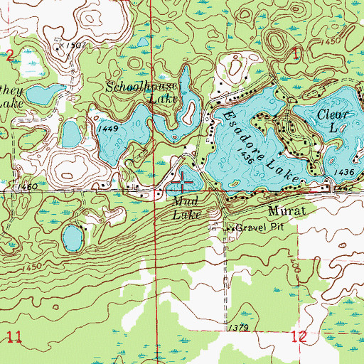 Topographic Map of Mud Lake, WI