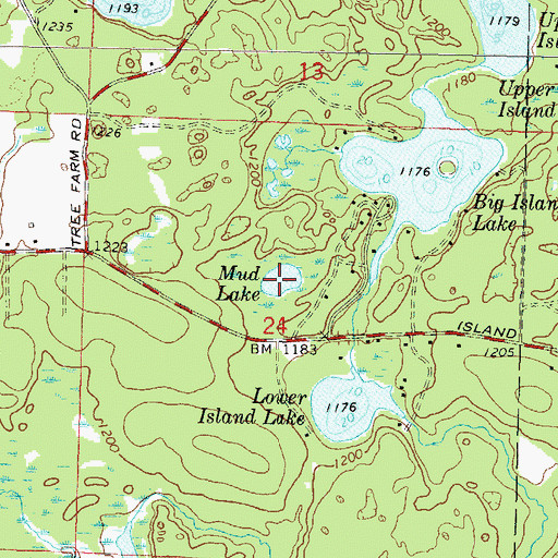 Topographic Map of Mud Lake, WI